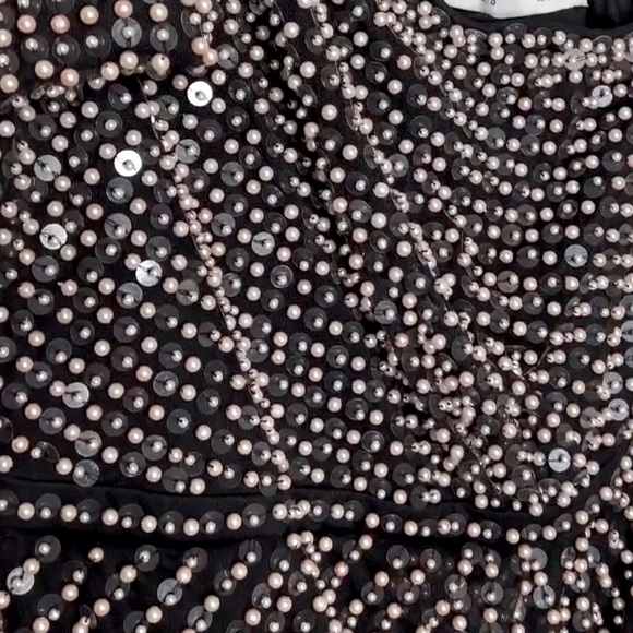 NWT MAC DUGGAL 93735 Pearl Embellished Soft Tie One Shoulder Gown Size 4 - Picture 8 of 10